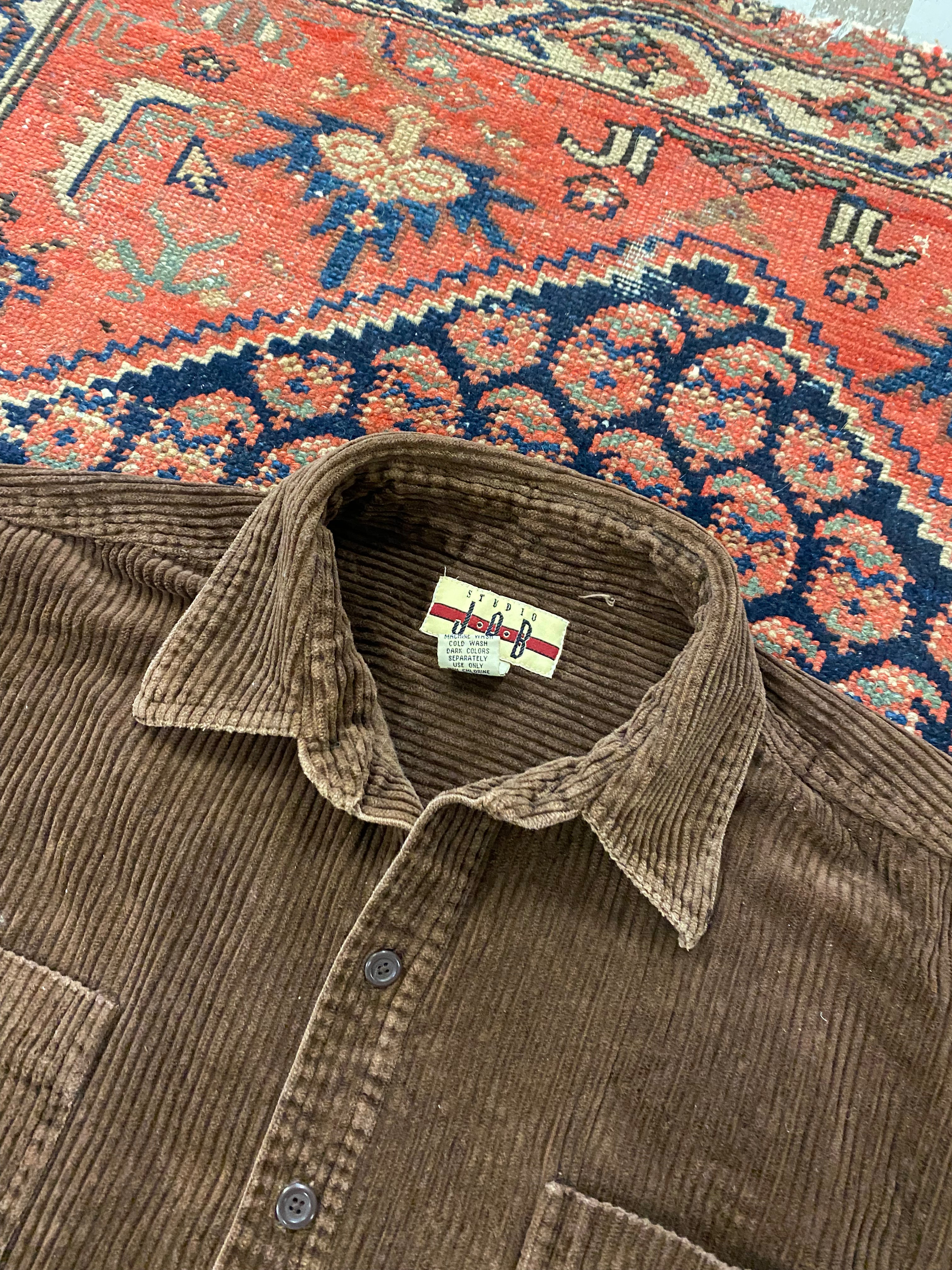 Vintage brown corduroy button up - L