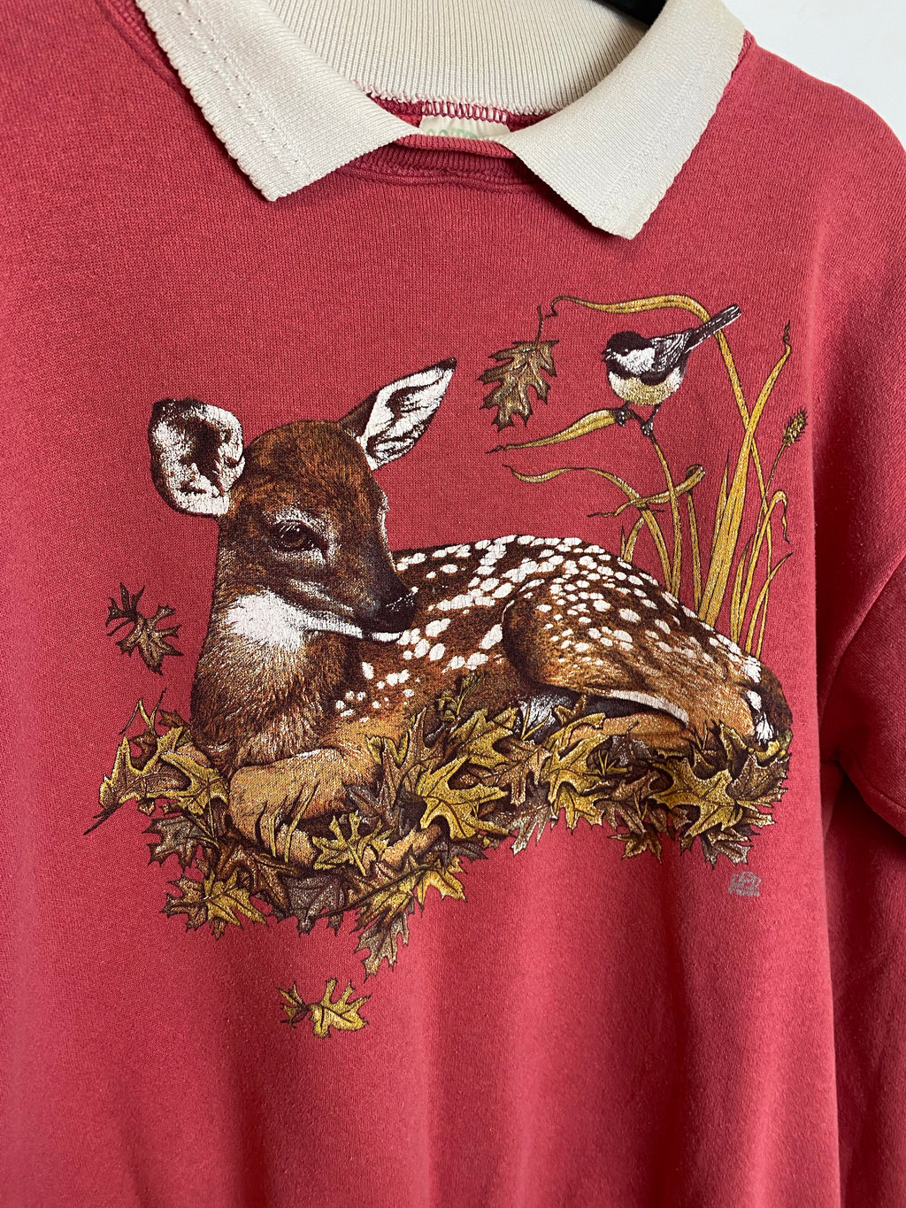 90s Collared Deer Crewneck - M/L