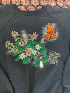 Vintage Embroidered Butterfly Crewneck - S/M