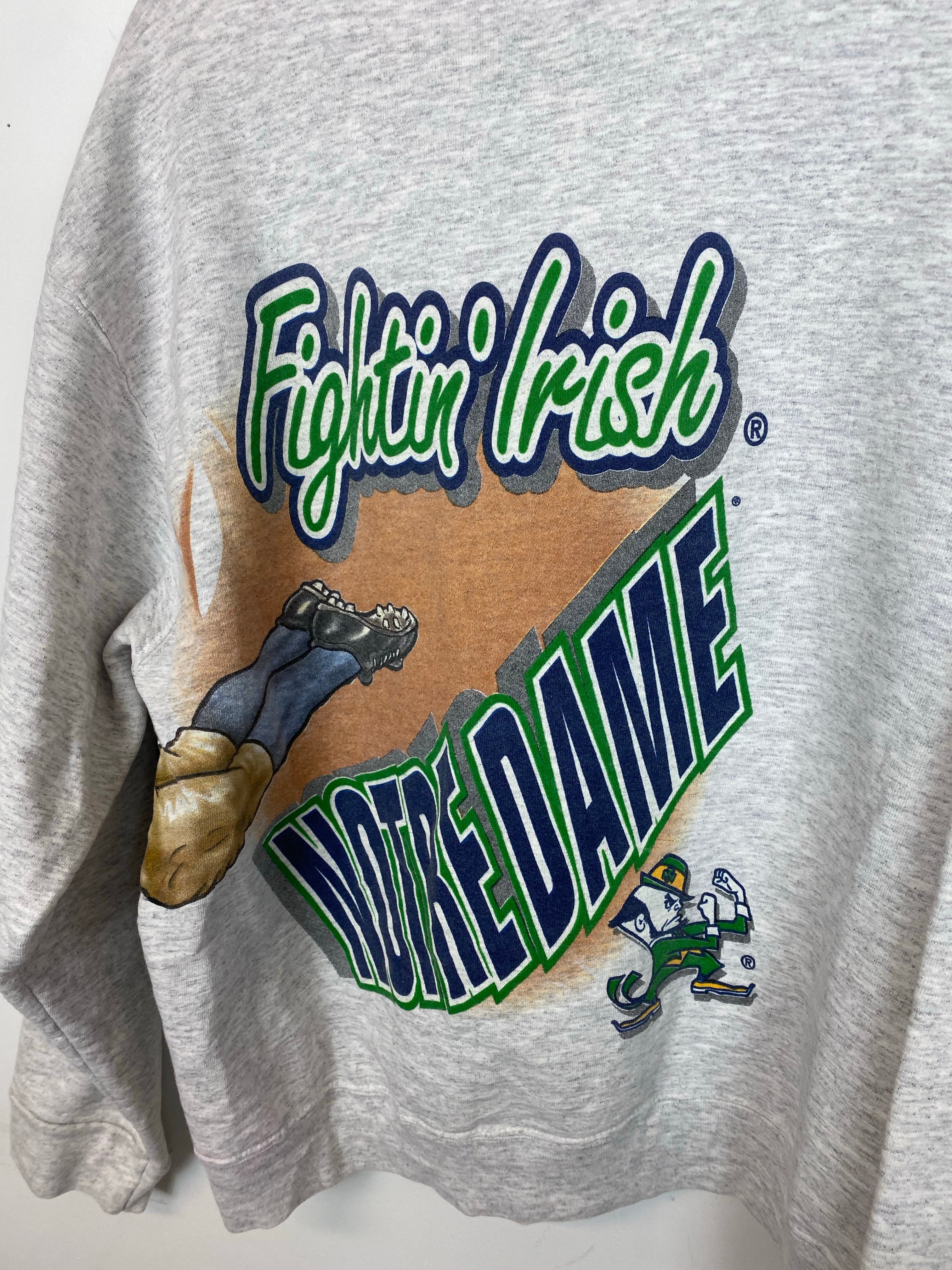 Vintage Front and Back Notre Dame Crewneck - L