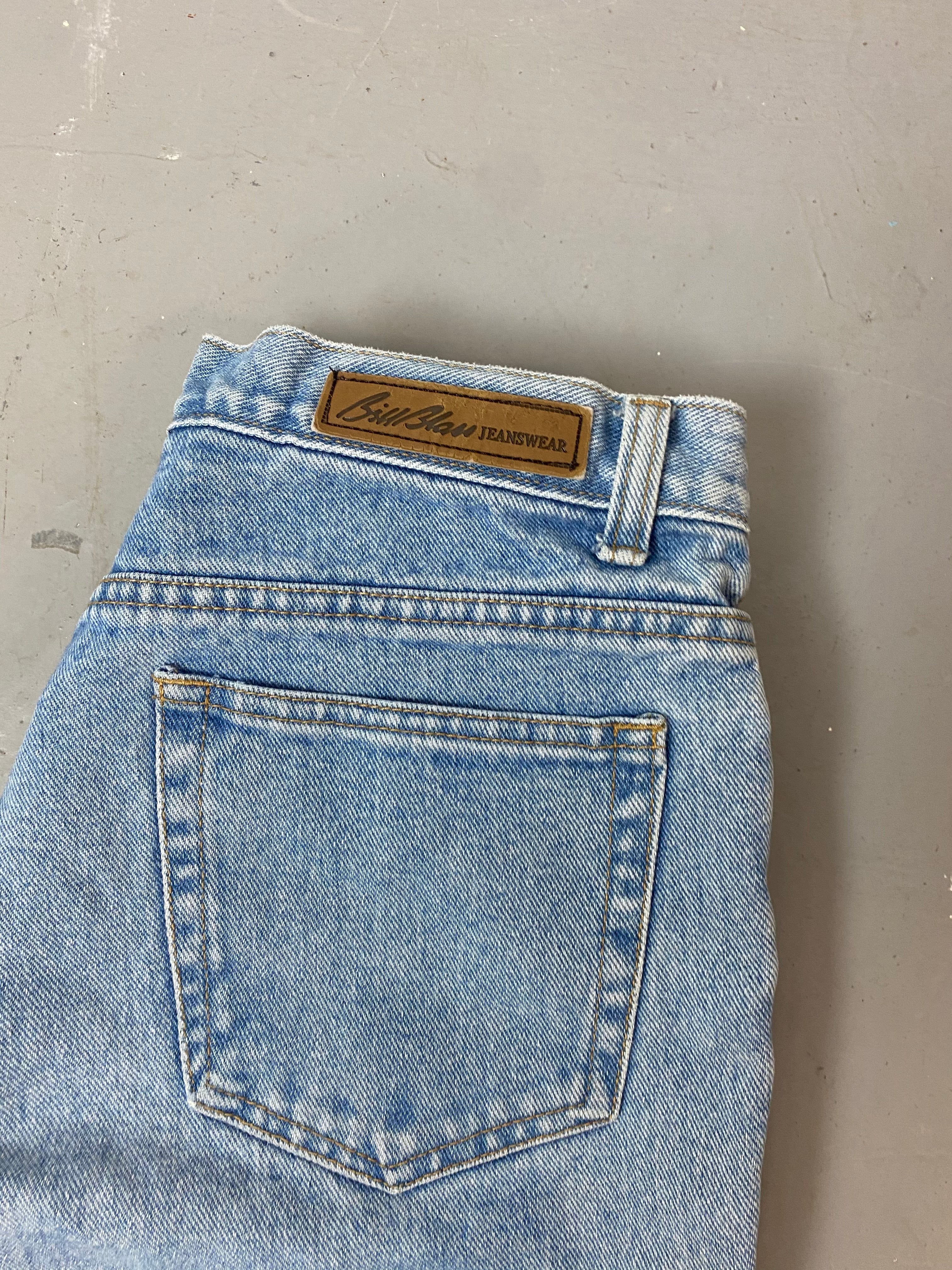 90s High Waisted Bill Bass Frayed Denim Shorts - 31in