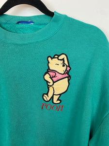 90s Teal Embroidered Pooh Crewneck - XS