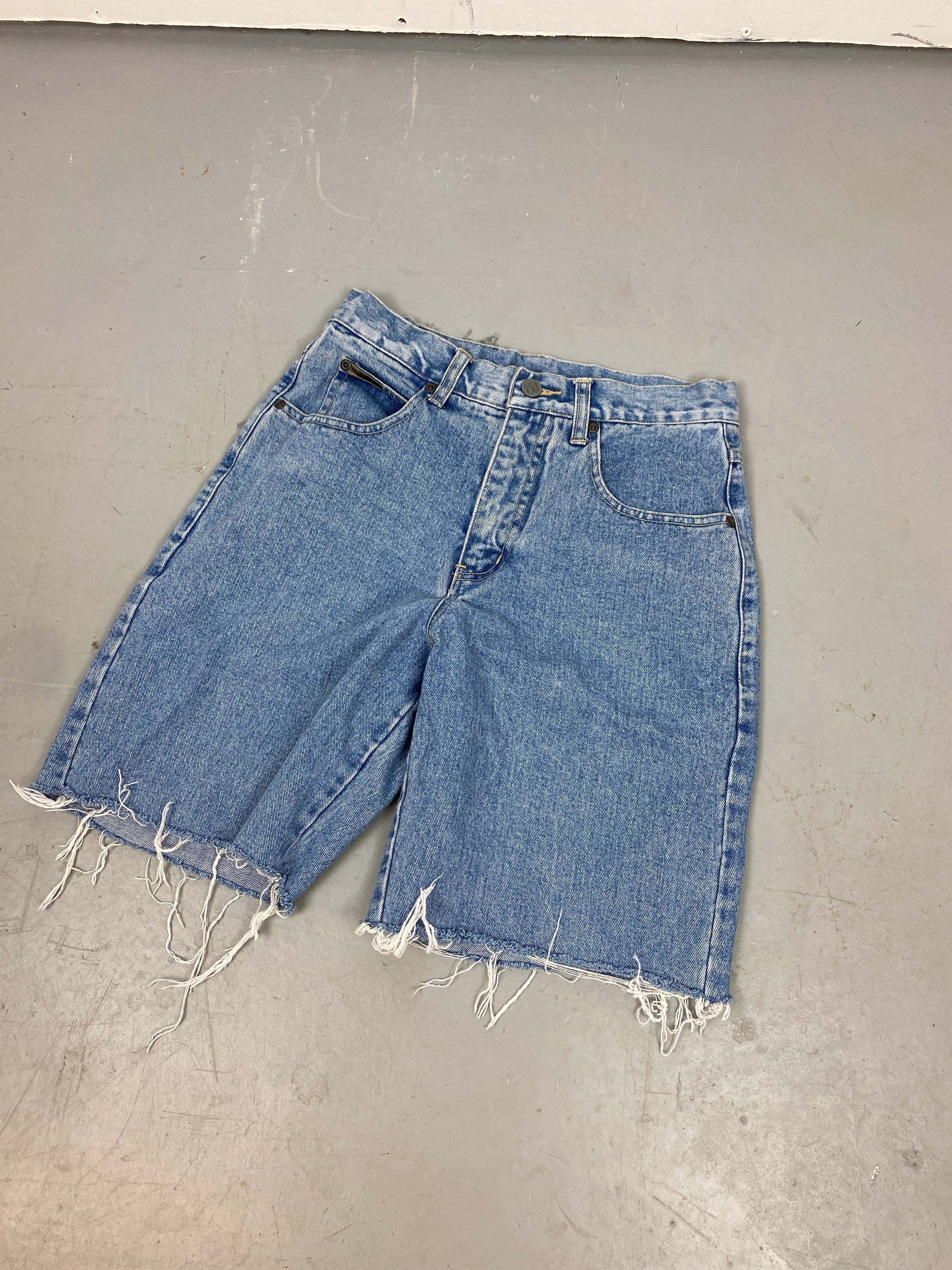 90 frayed NY denim shorts