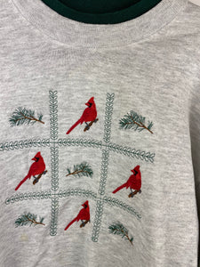 Embroidered Cardinal crewneck