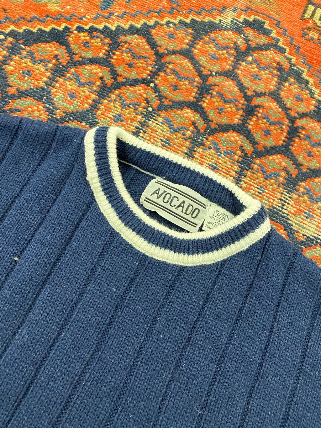Vintage Pocket Knitted Sweater - WMNS - M