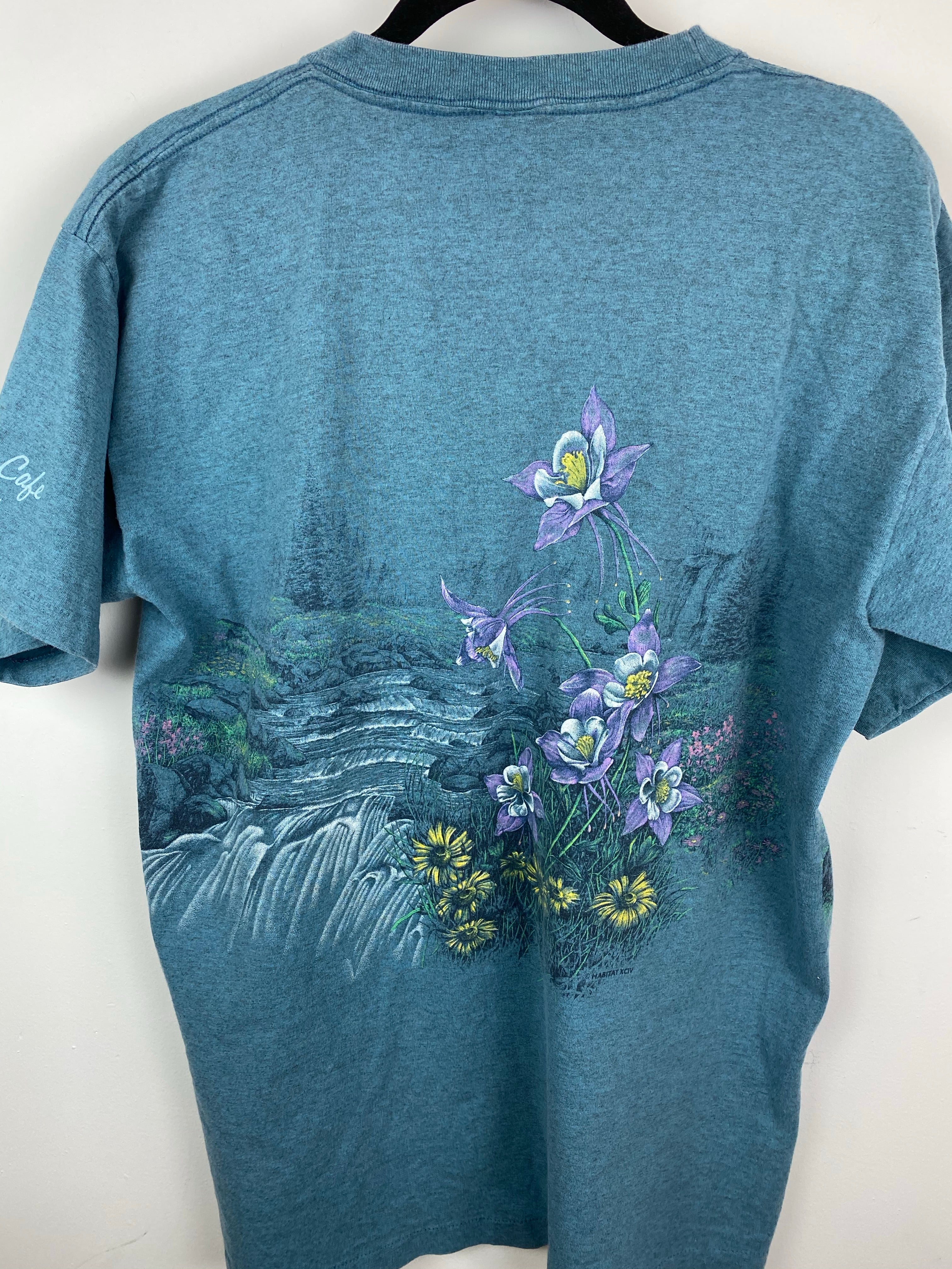 Front and back embroidered bird t shirt