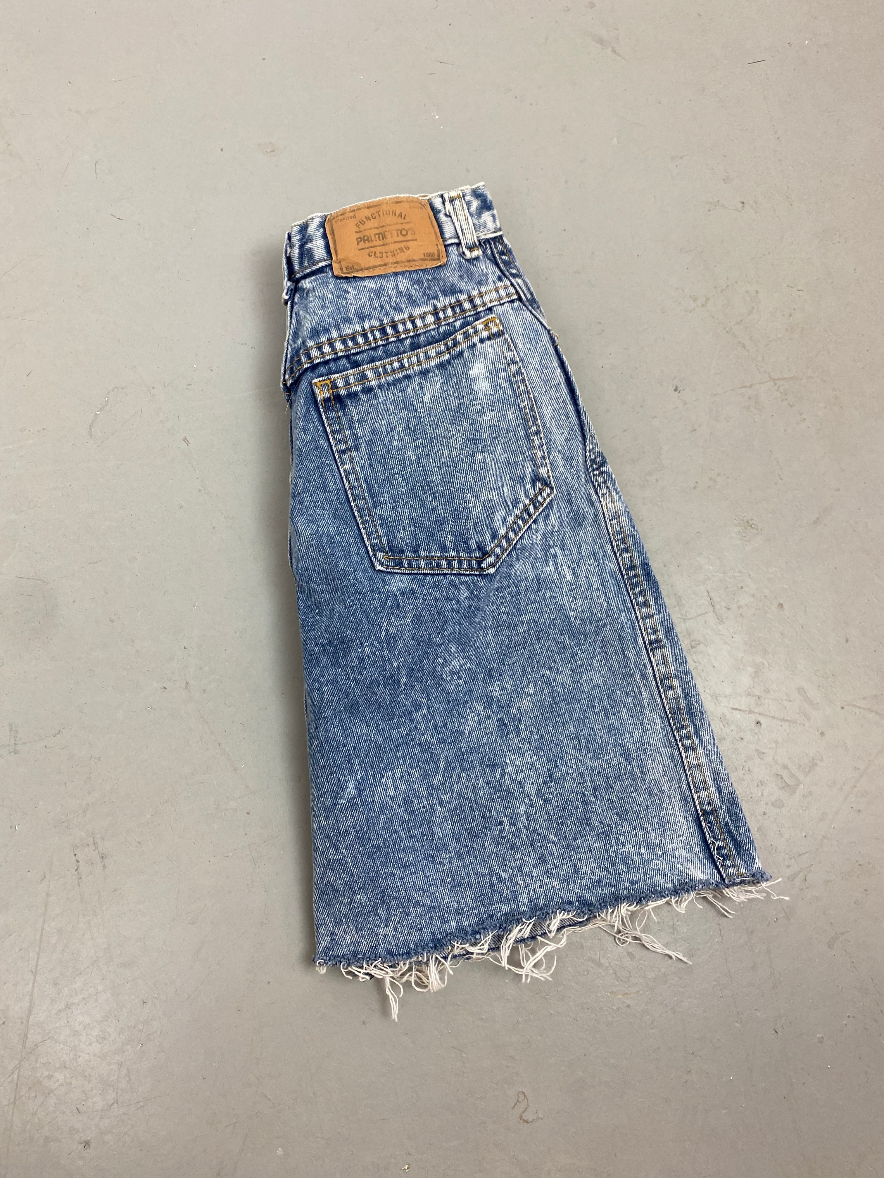 90s frayed denim skirt