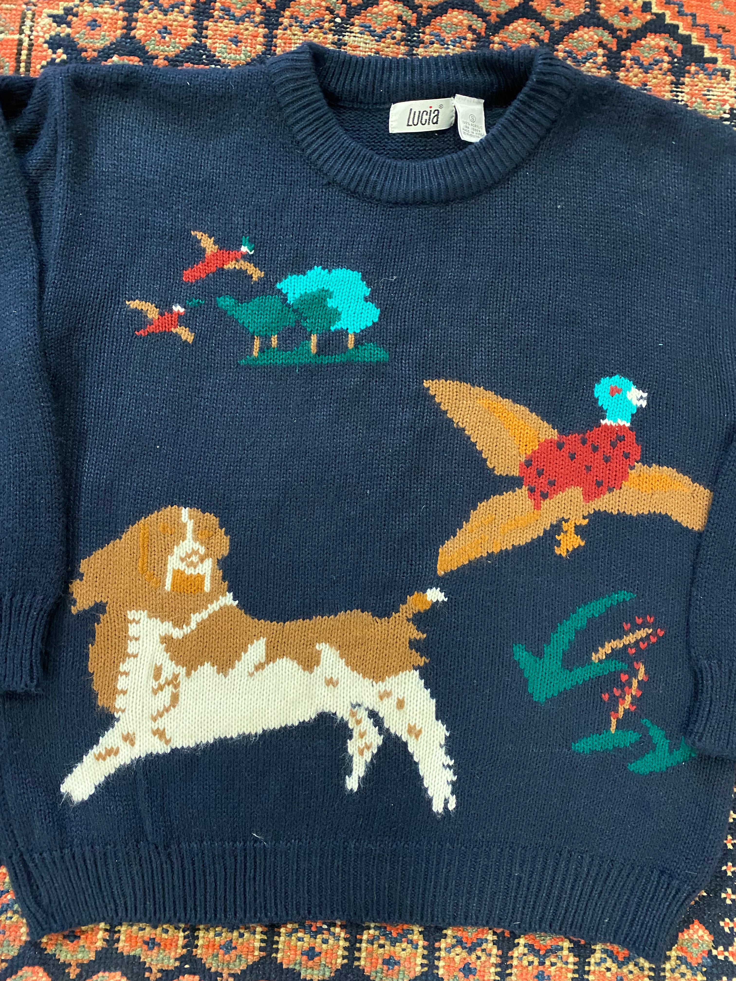 90s Printed Knit Sweater - S