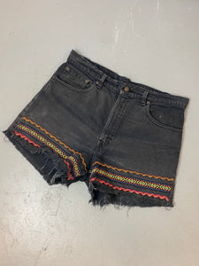 Vintage High Waisted Levi’s Frayed Denim Shorts - 34in