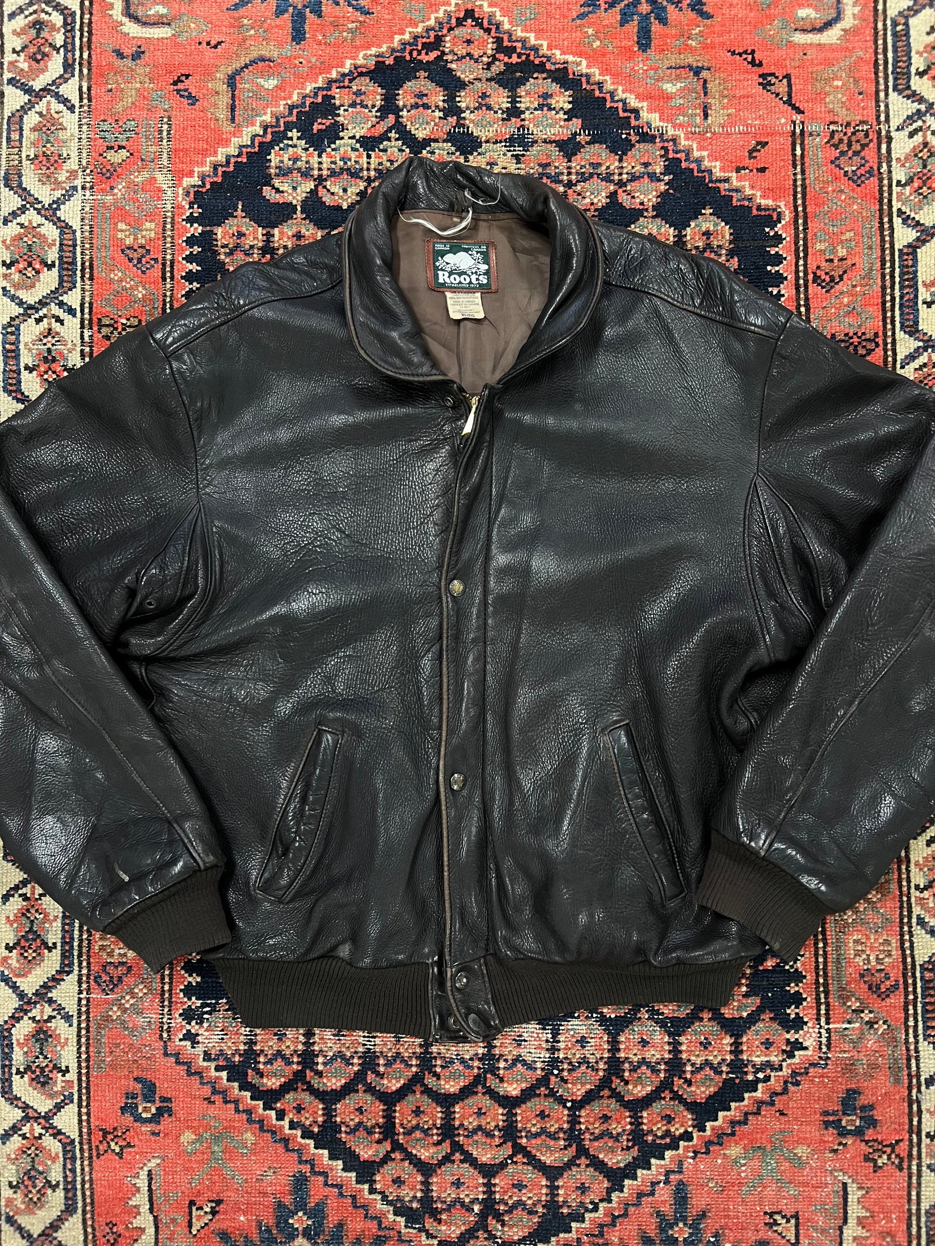 VINTAGE LEATHER ROOTS JACKET - M/L – Luster and Oak