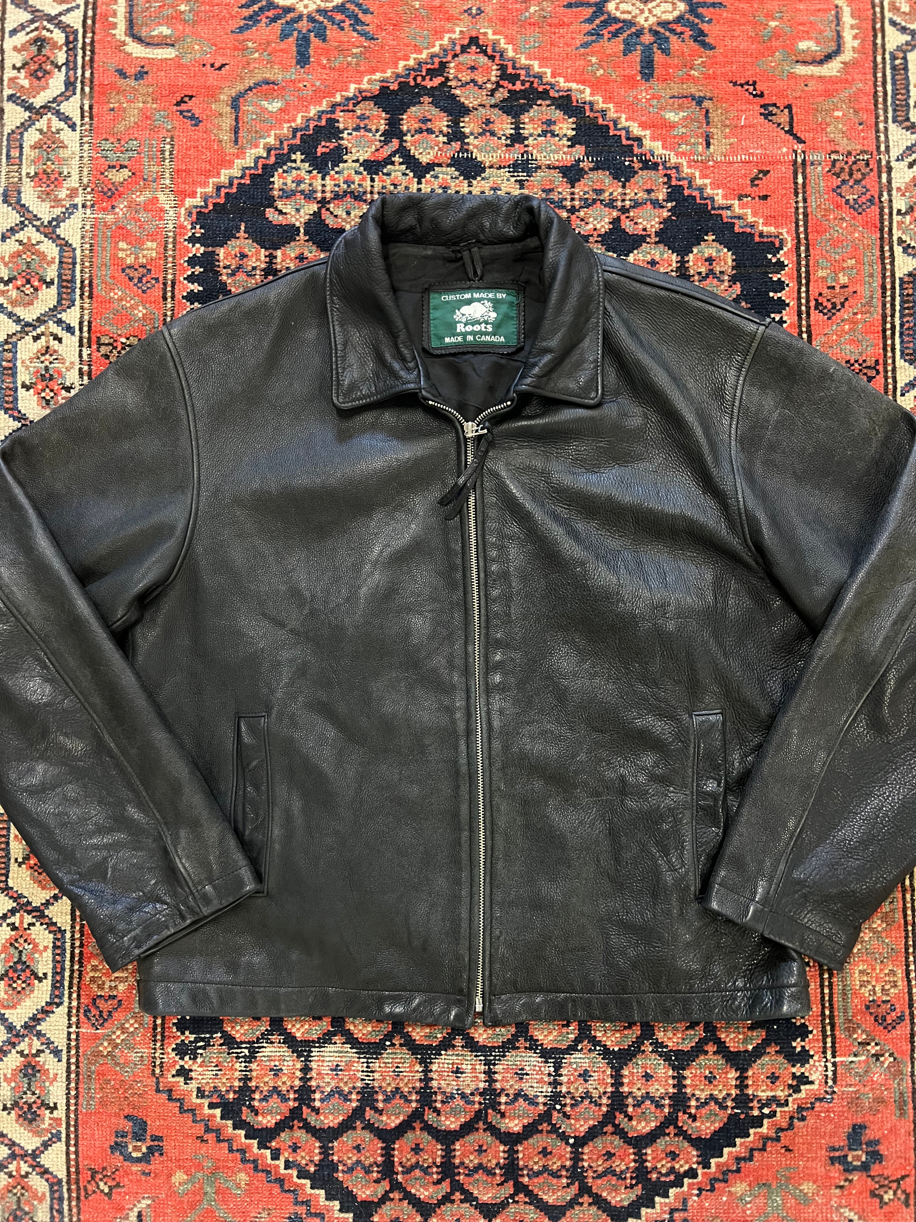 VINTAGE LEATHER ROOTS JACKET - S/M