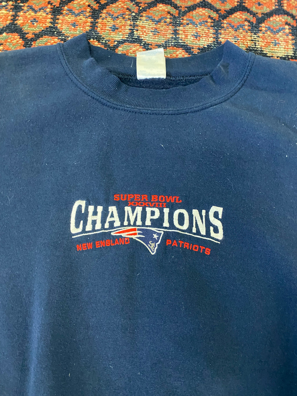 Vintage Embroidered Patriots Crewneck - M/L