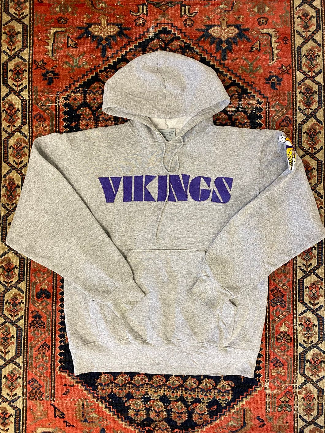 Vintage Heavy Weight Vikings Hoodie - S