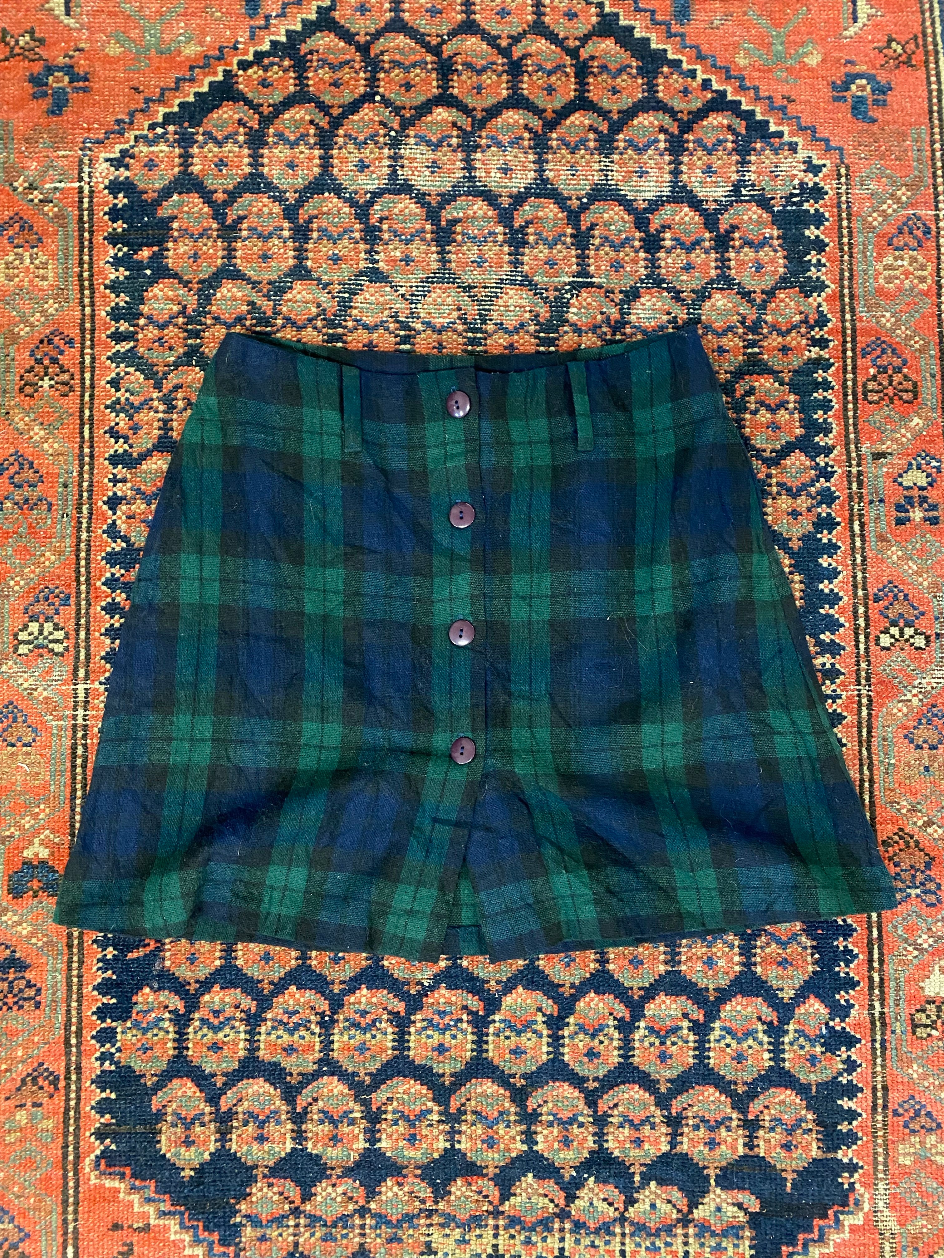 90s Front Button Mini Skirt - 29in