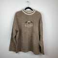 Embroidered mock neck Banff crewneck
