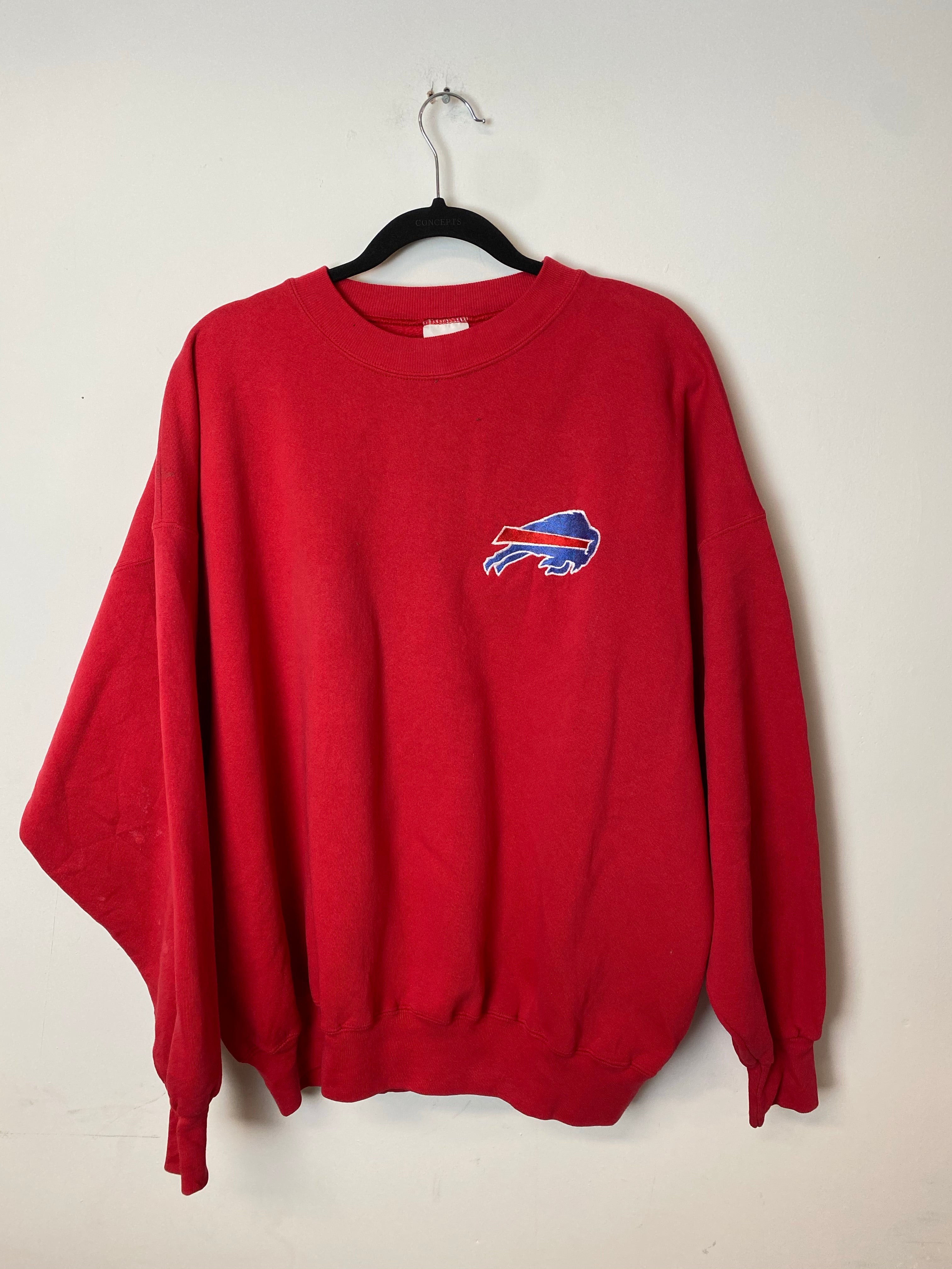 90s Embroidered Buffalo Bills Crewneck - L