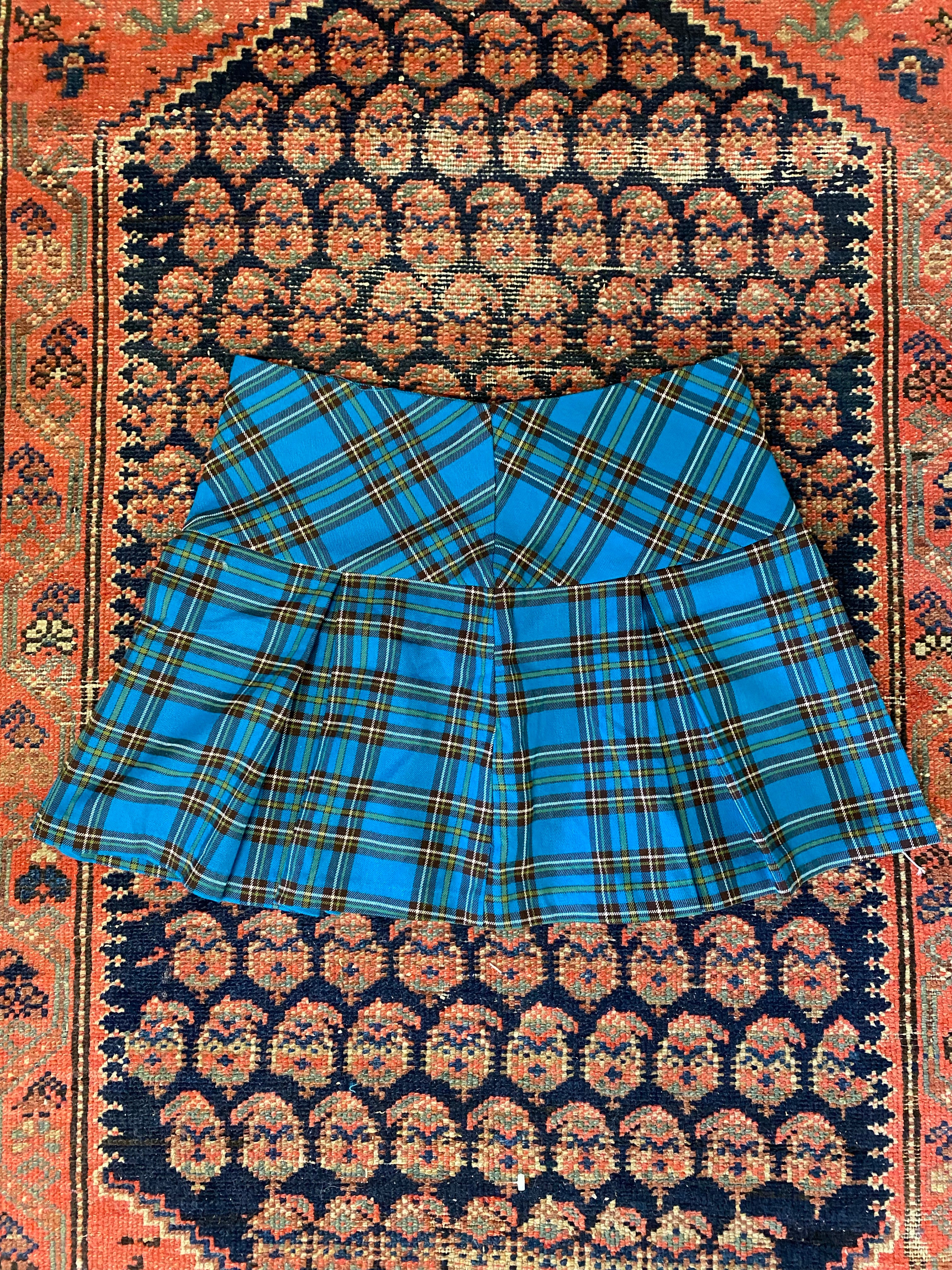 Vintage Plaid Skirt - 28in