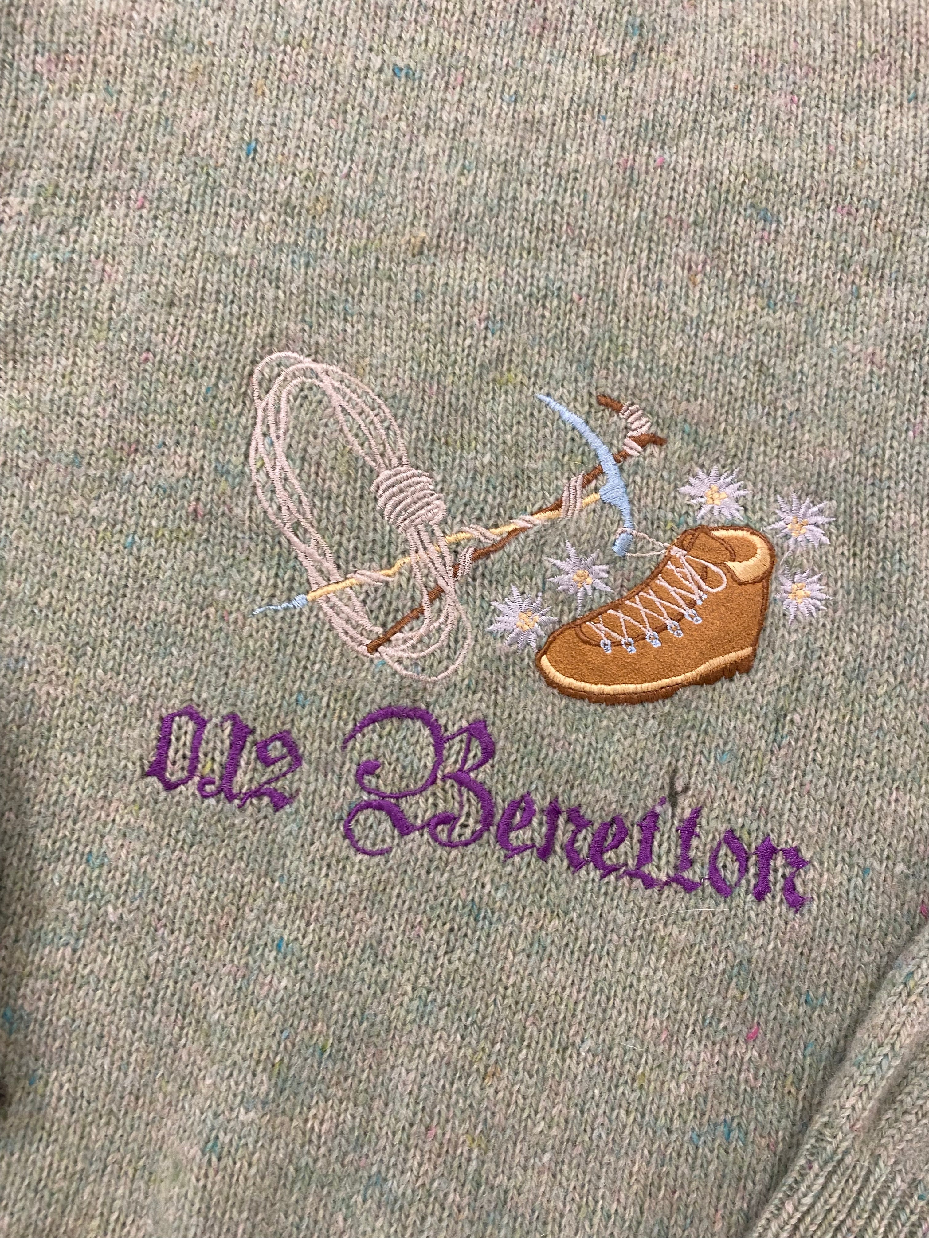 Vintage Embroidered Benetton Hiking Knit - S