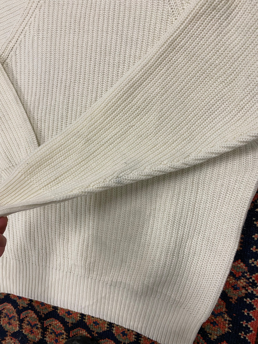 90s White Knit Sweater - S