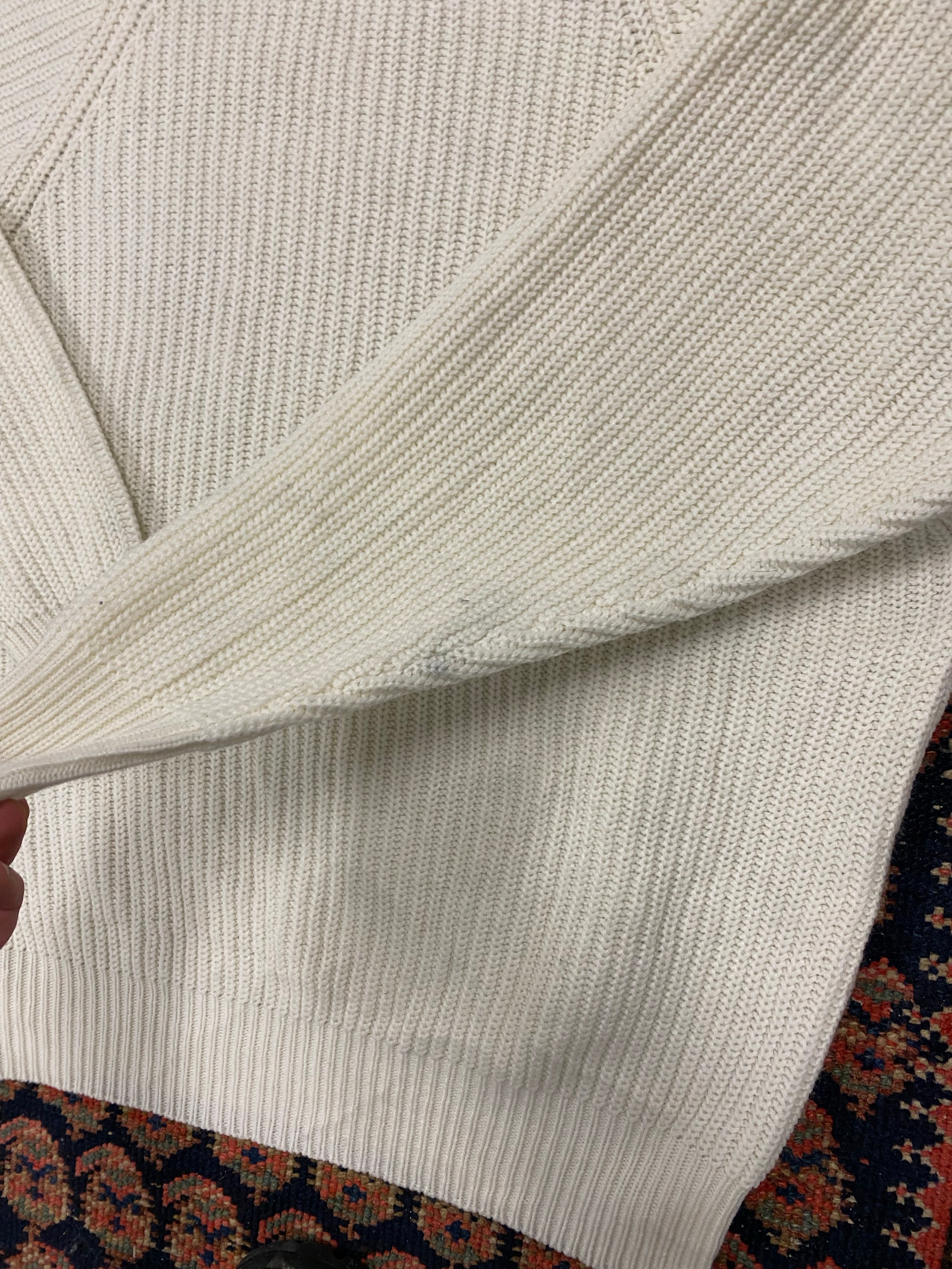90s White Knit Sweater - S