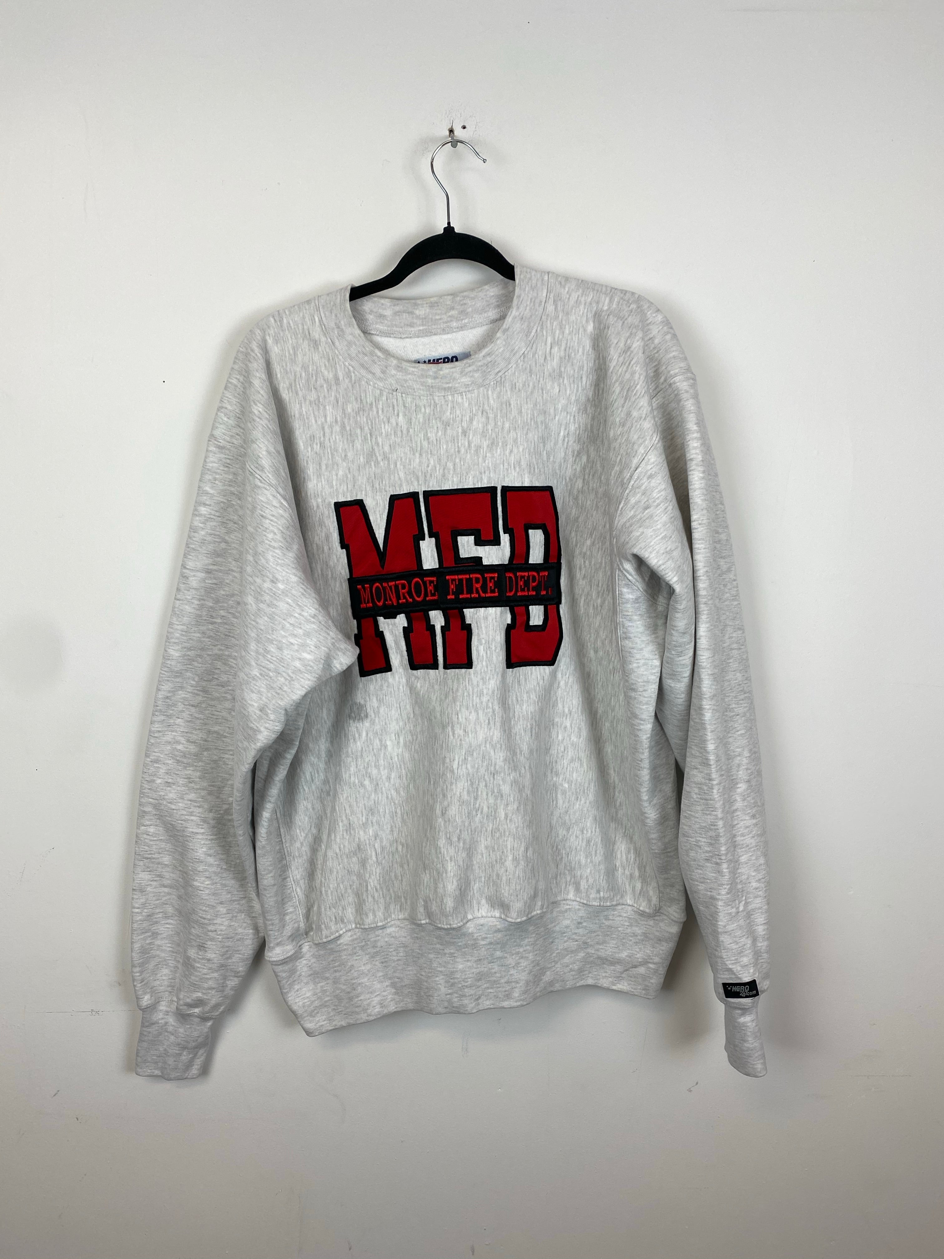 Vintage embroidered Monroe Fire Dept crewneck - XXL