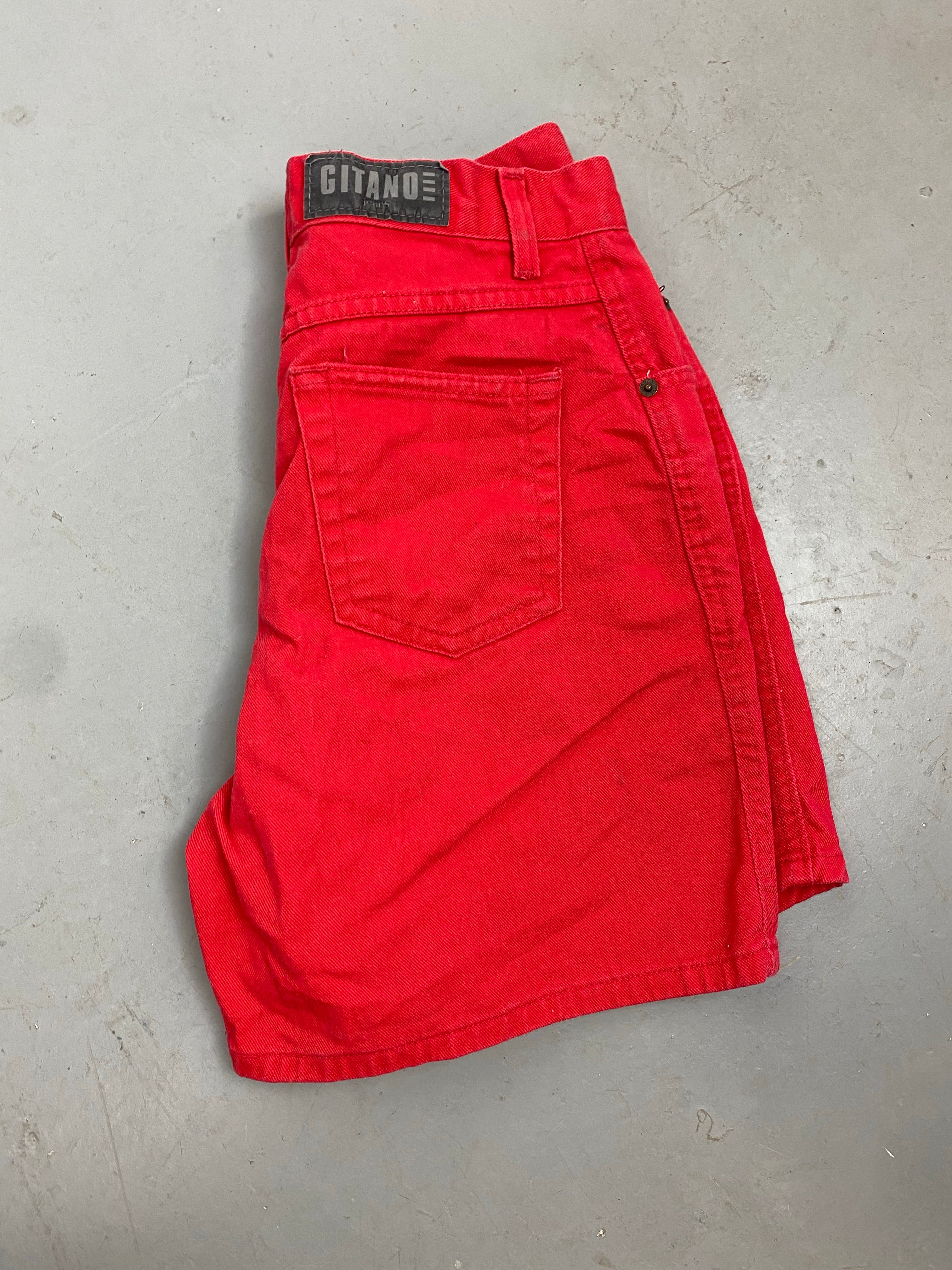 Vintage red high waisted Gitano denim shorts