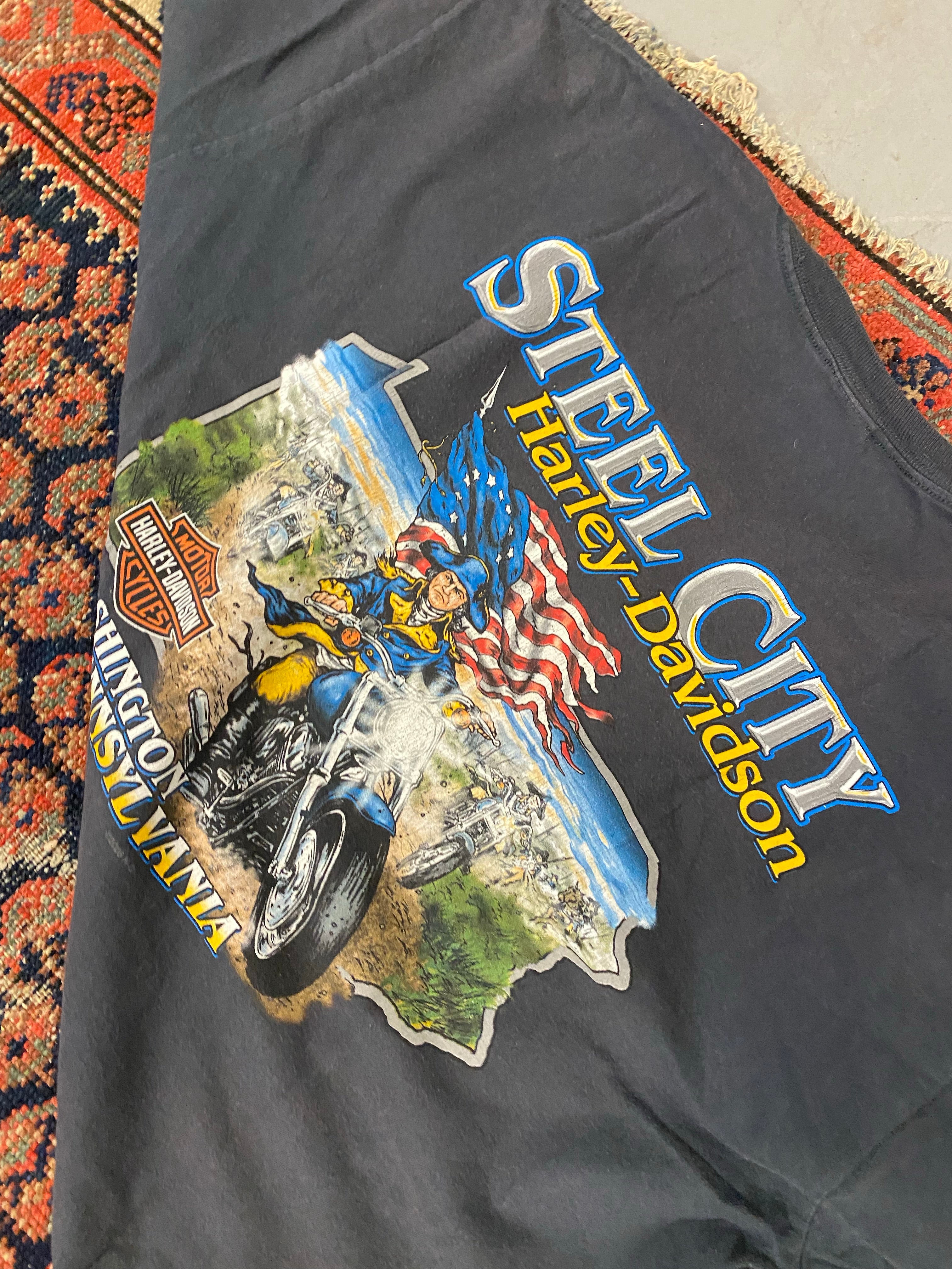 Vintage Front And Back Harley Davidson T Shirt - L