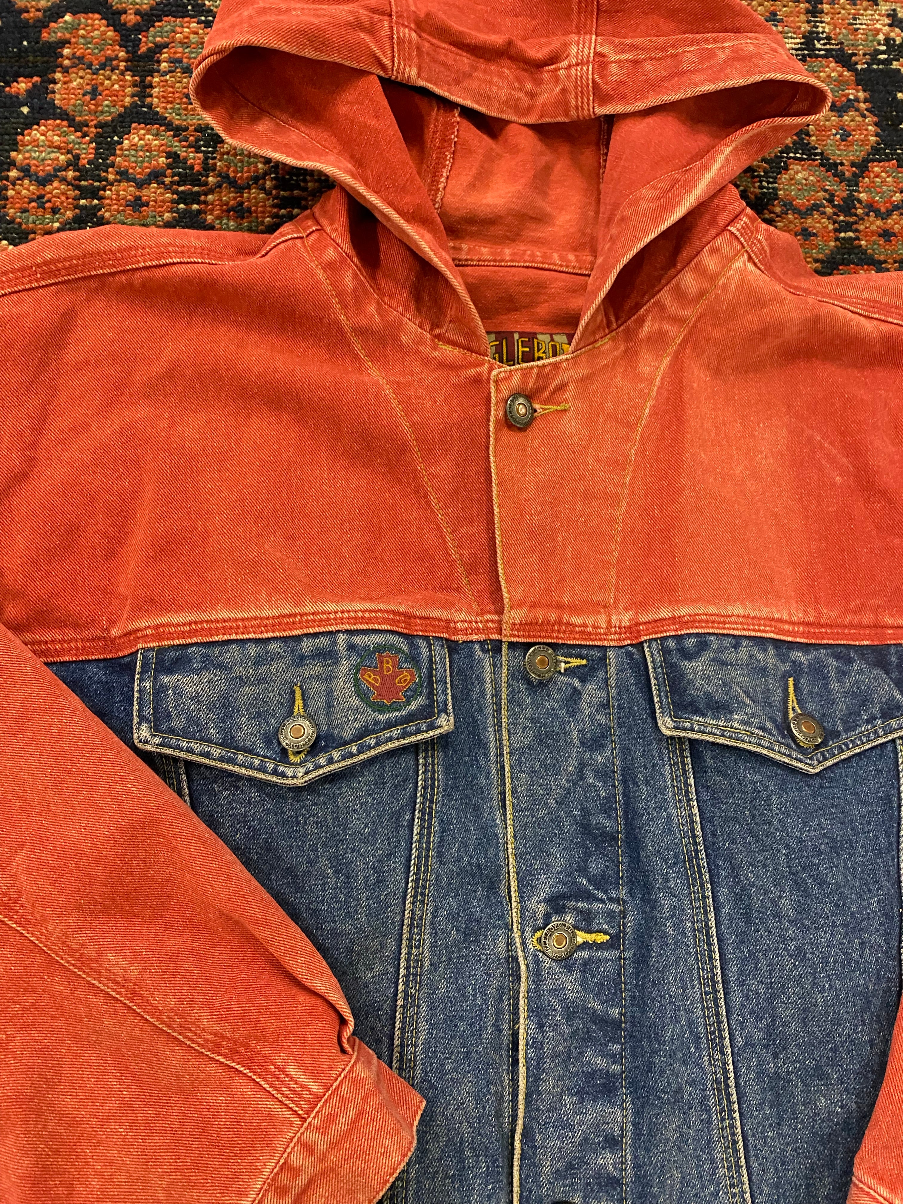 Vintage Hooded Denim Jacket - S