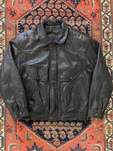 Vintage Heavy Leather Jacket - L