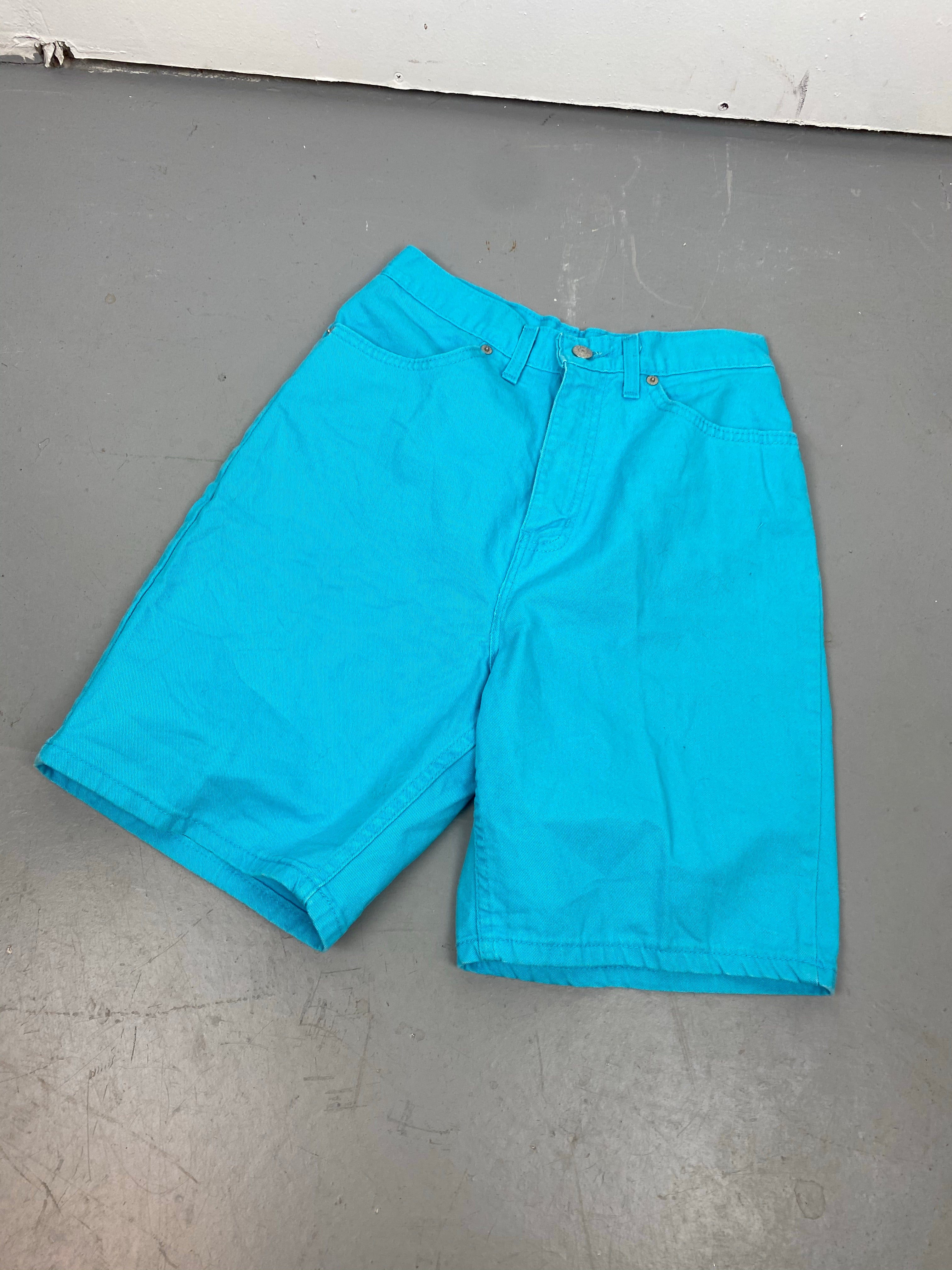 Vintage Light Blue High Waisted Denim shorts - 26in