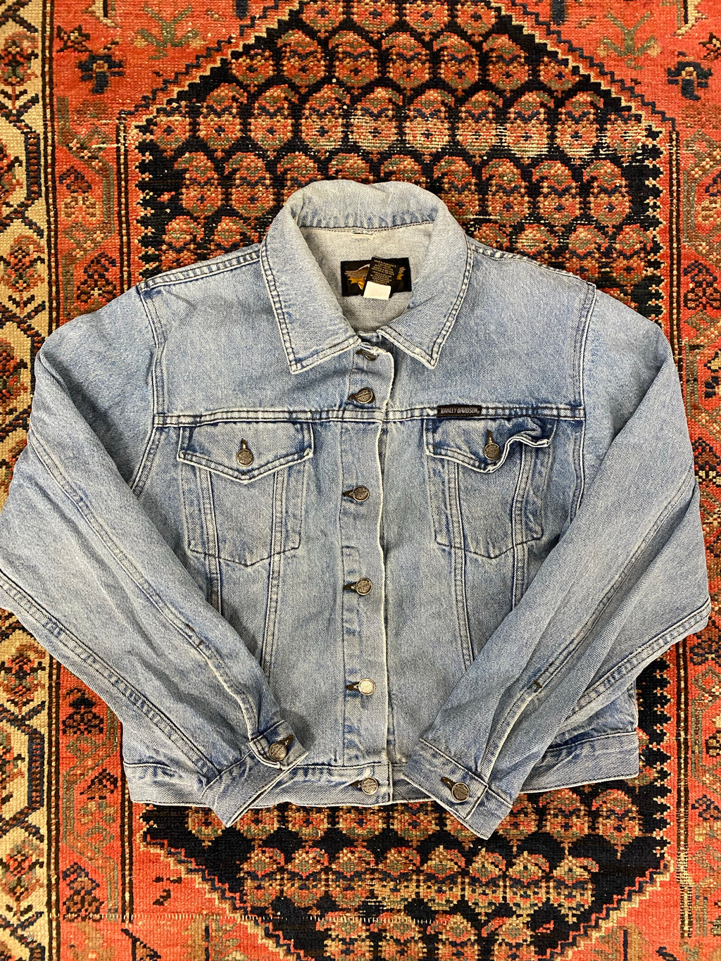 Vintage Harley Davidson Jacket W/ Back Embroidery - S