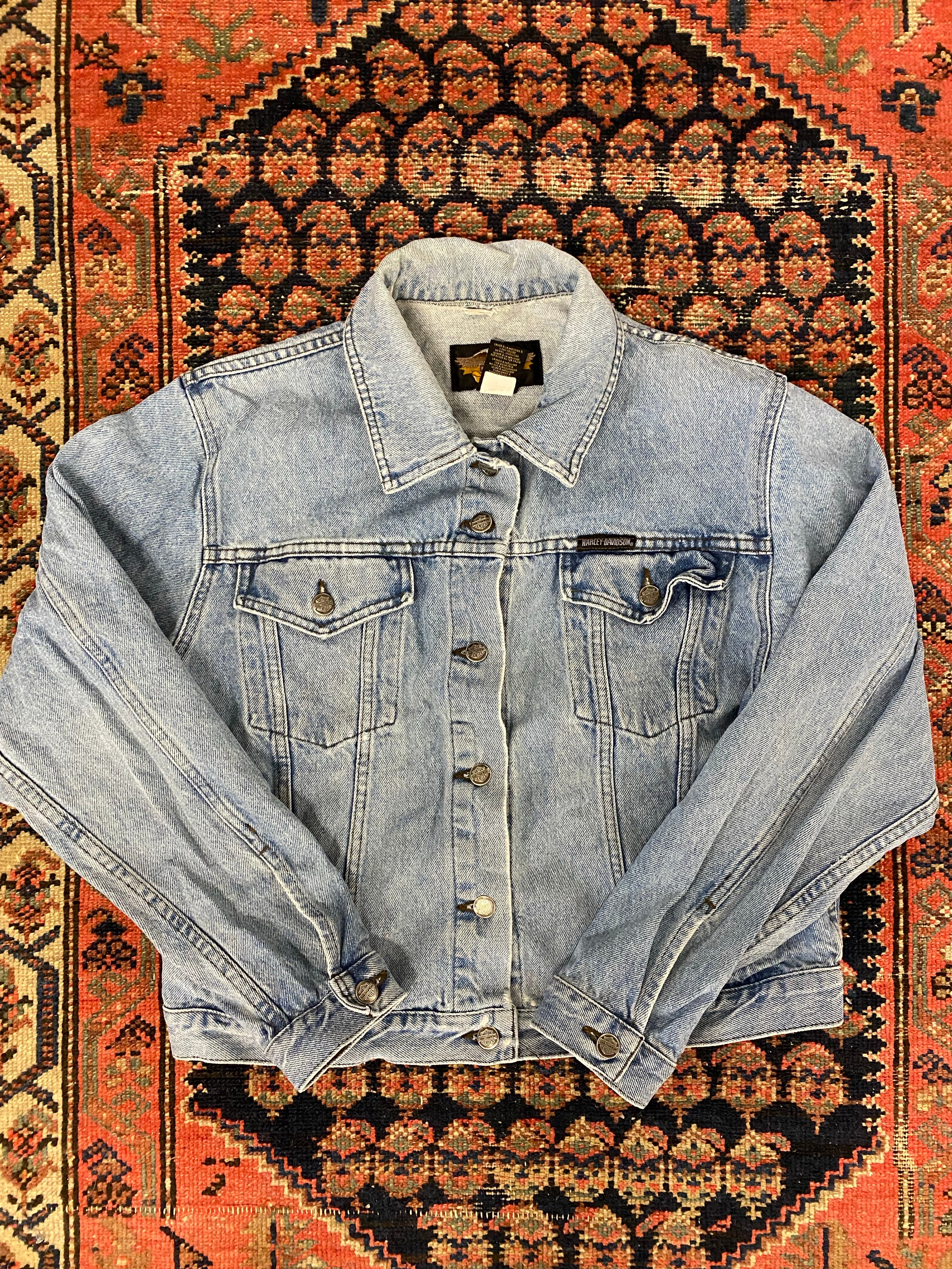 Vintage Harley Davidson Jacket W/ Back Embroidery - S