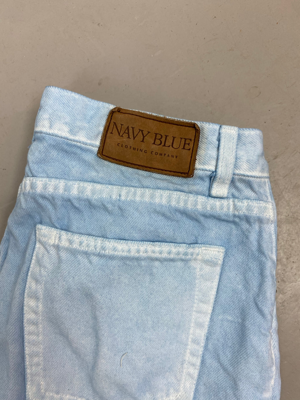 90s high waisted navy blue branded denim shorts