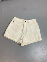 Load image into Gallery viewer, Vintage High Waisted Natural Coloured Denim Shorts - 26in