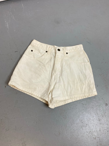 Vintage High Waisted Natural Coloured Denim Shorts - 26in