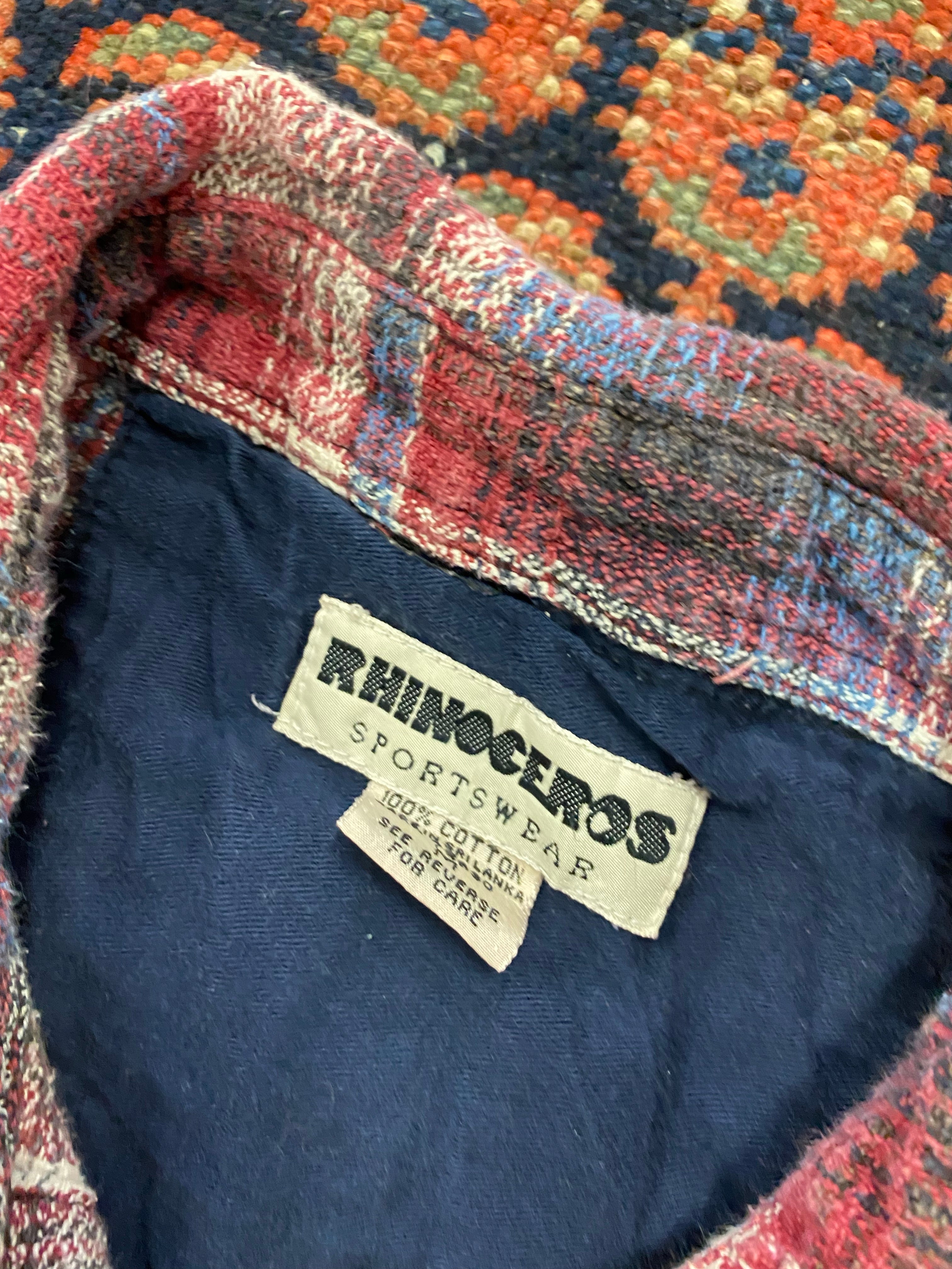 Vintage Plaid Button Up Shirt - M