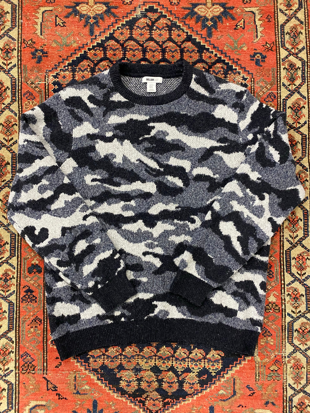 90s Camo Knit Sweater - XL