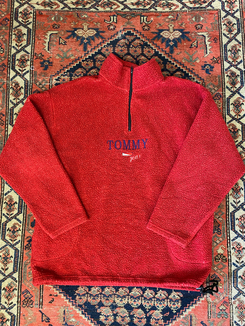 90s Tommy Fleece Quarter Zip - L