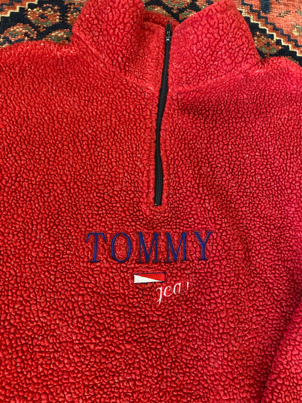90s Tommy Fleece Quarter Zip - L