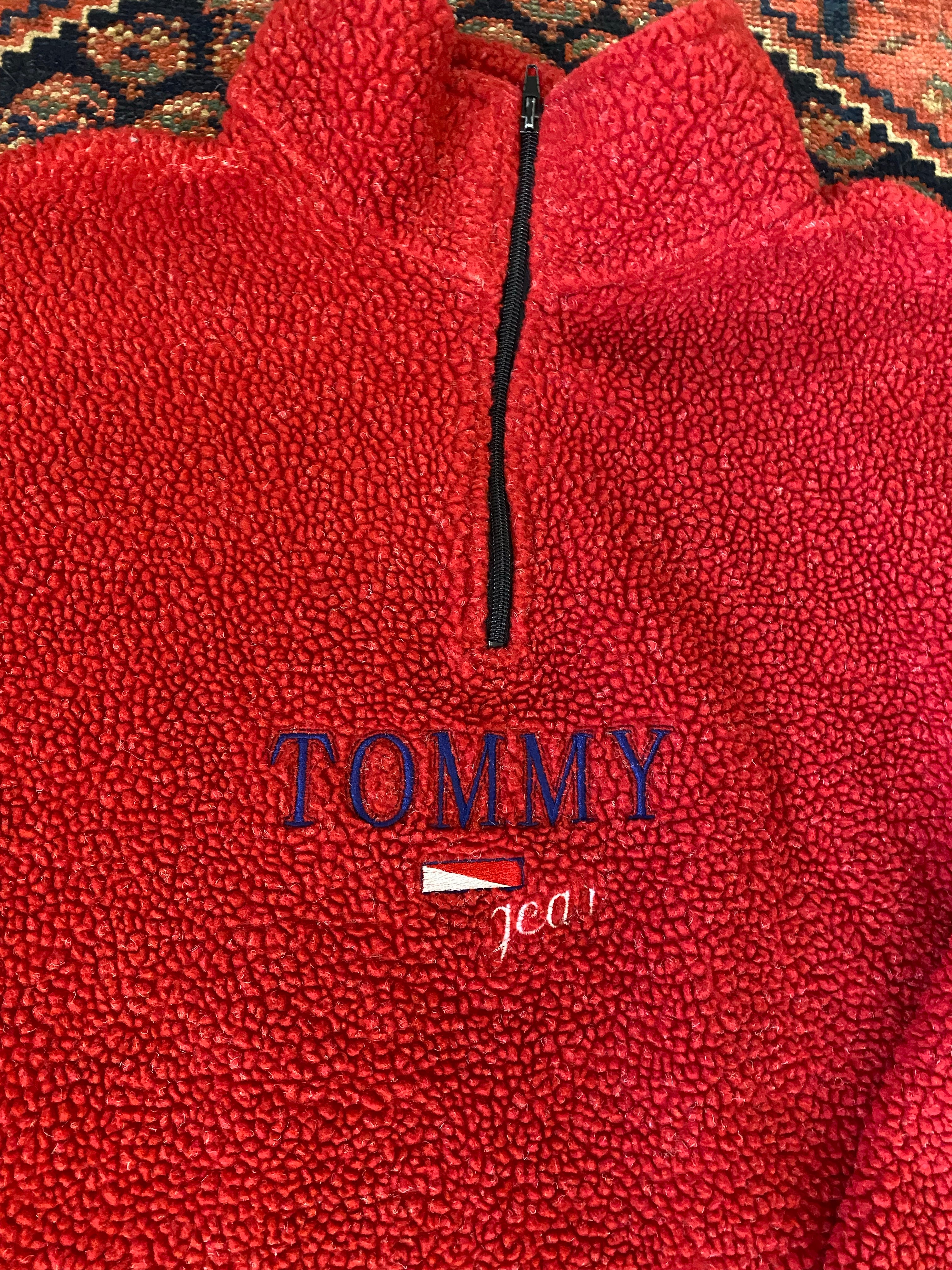 90s Tommy Fleece Quarter Zip - L