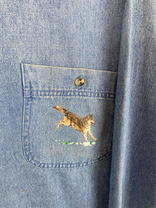 Vintage front and back Wolf denim button up
