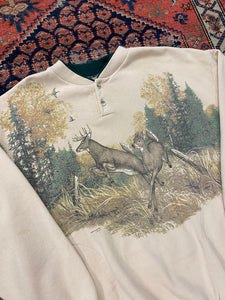 Vintage Front And Back Deer Crewneck - L