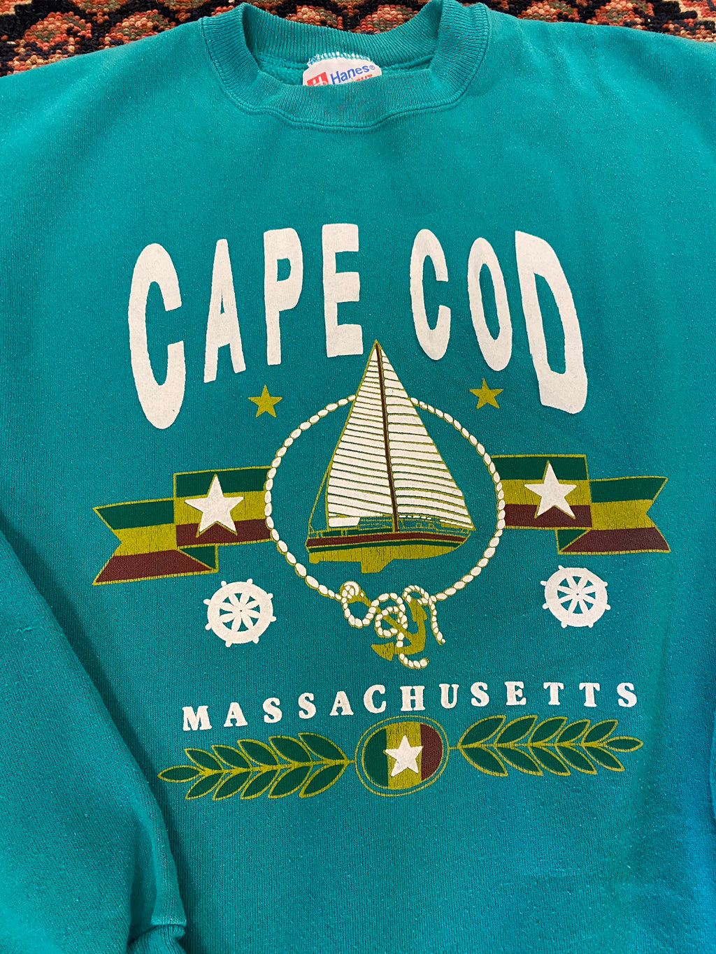 90s Cape Cod Sail Boat Crewneck - L