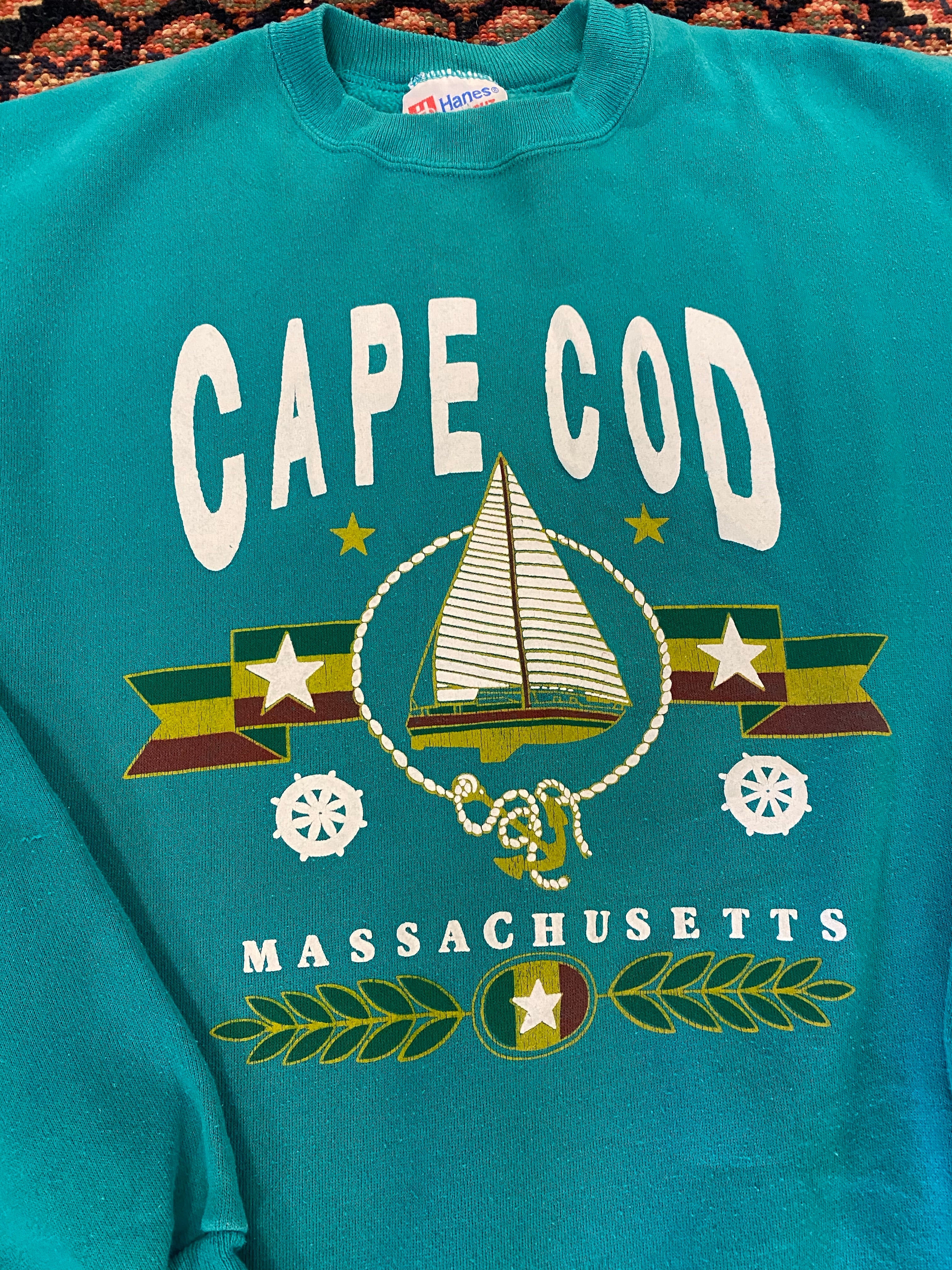 90s Cape Cod Sail Boat Crewneck - L