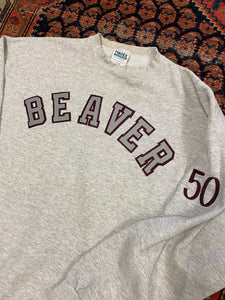 Vintage Beaver Varsity Crewneck - L
