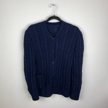 Load image into Gallery viewer, Navy Knitted Front Button Sweater - S