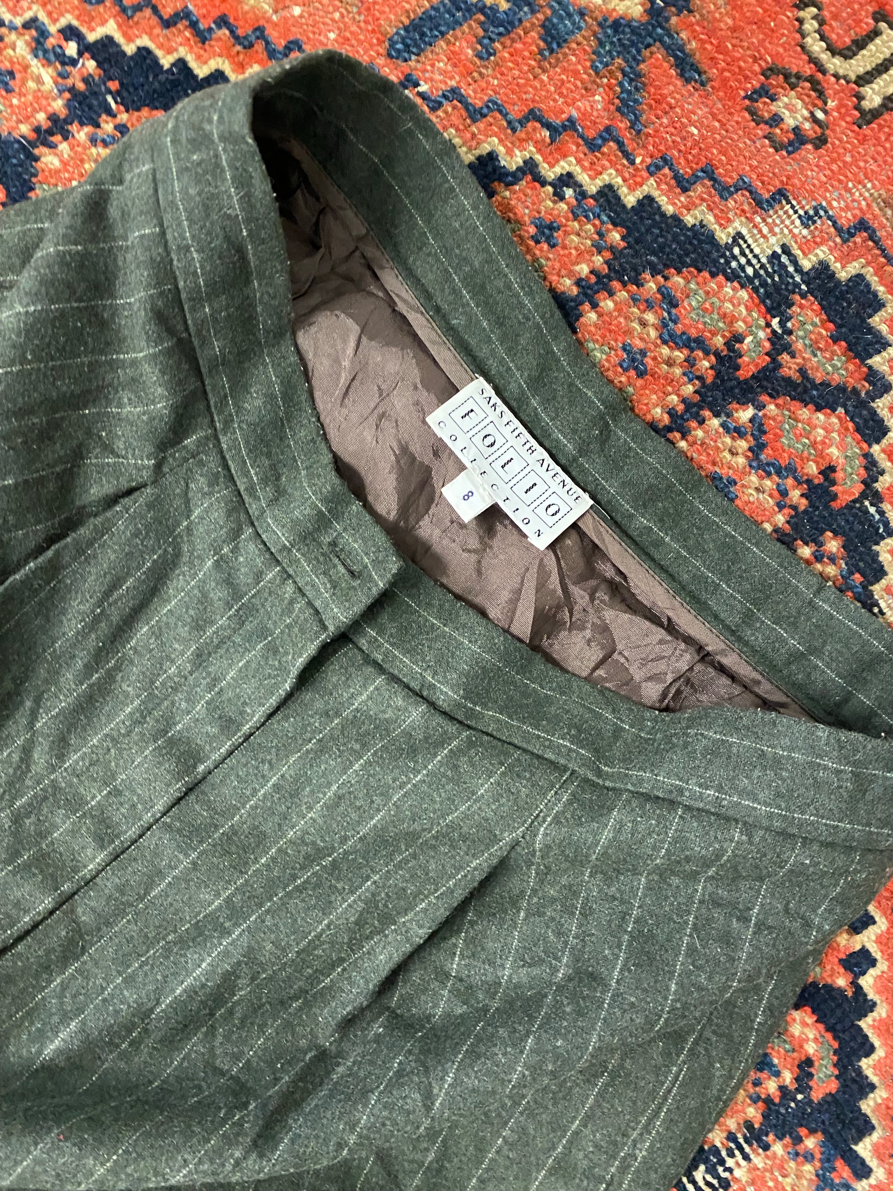 Vintage High Waisted Wool Trousers - 28inches