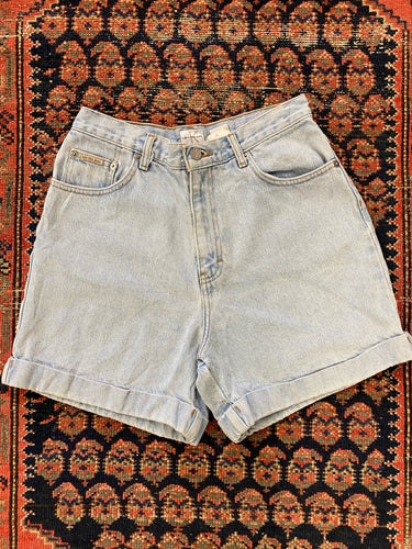 90s Cuffed Calvin Klein High Waisted Denim shorts - 28IN/W