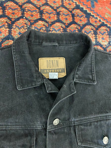 Vintage Black Denim Jacket - S
