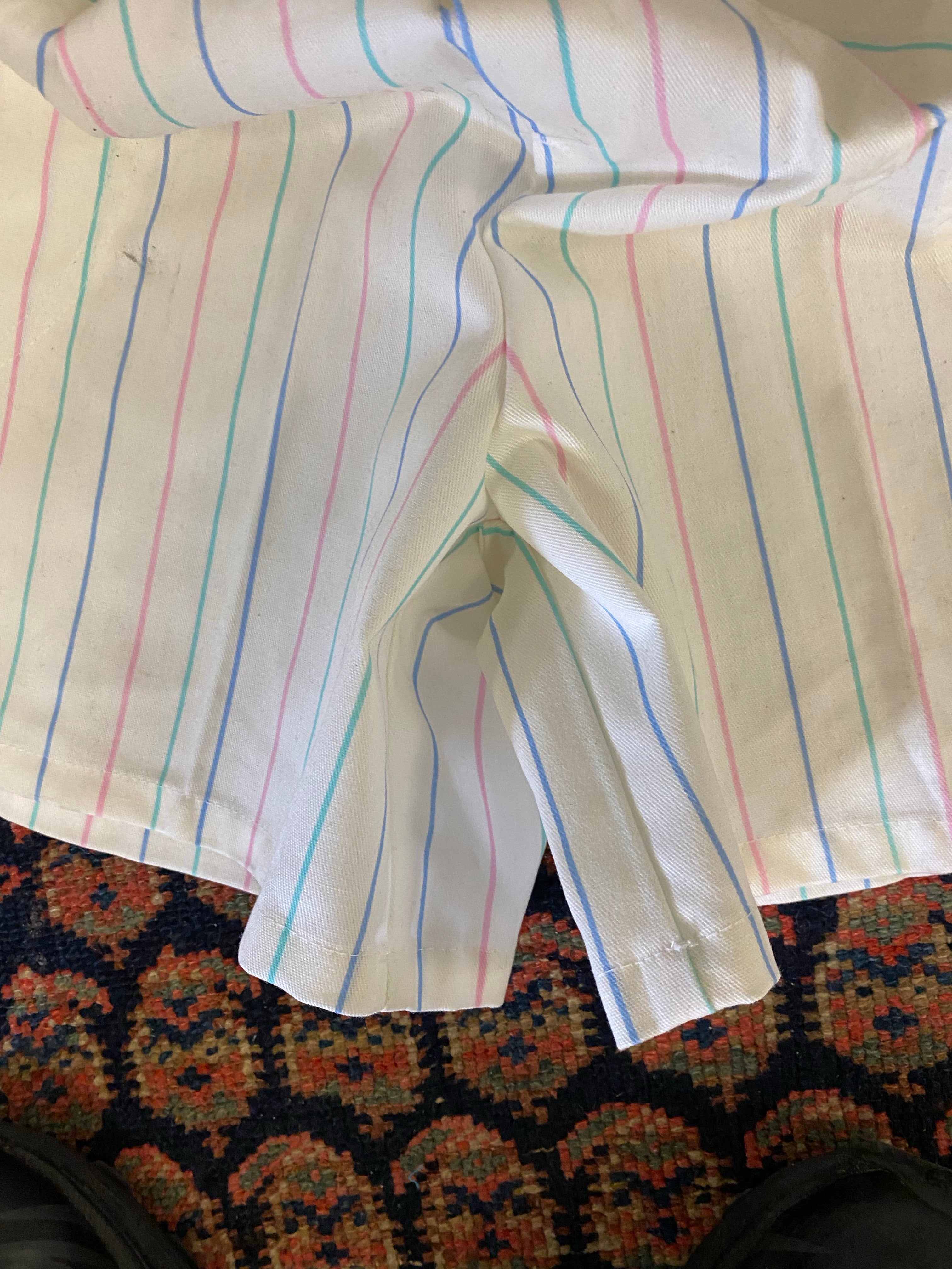 Vintage Striped Cotton Shorts - 25